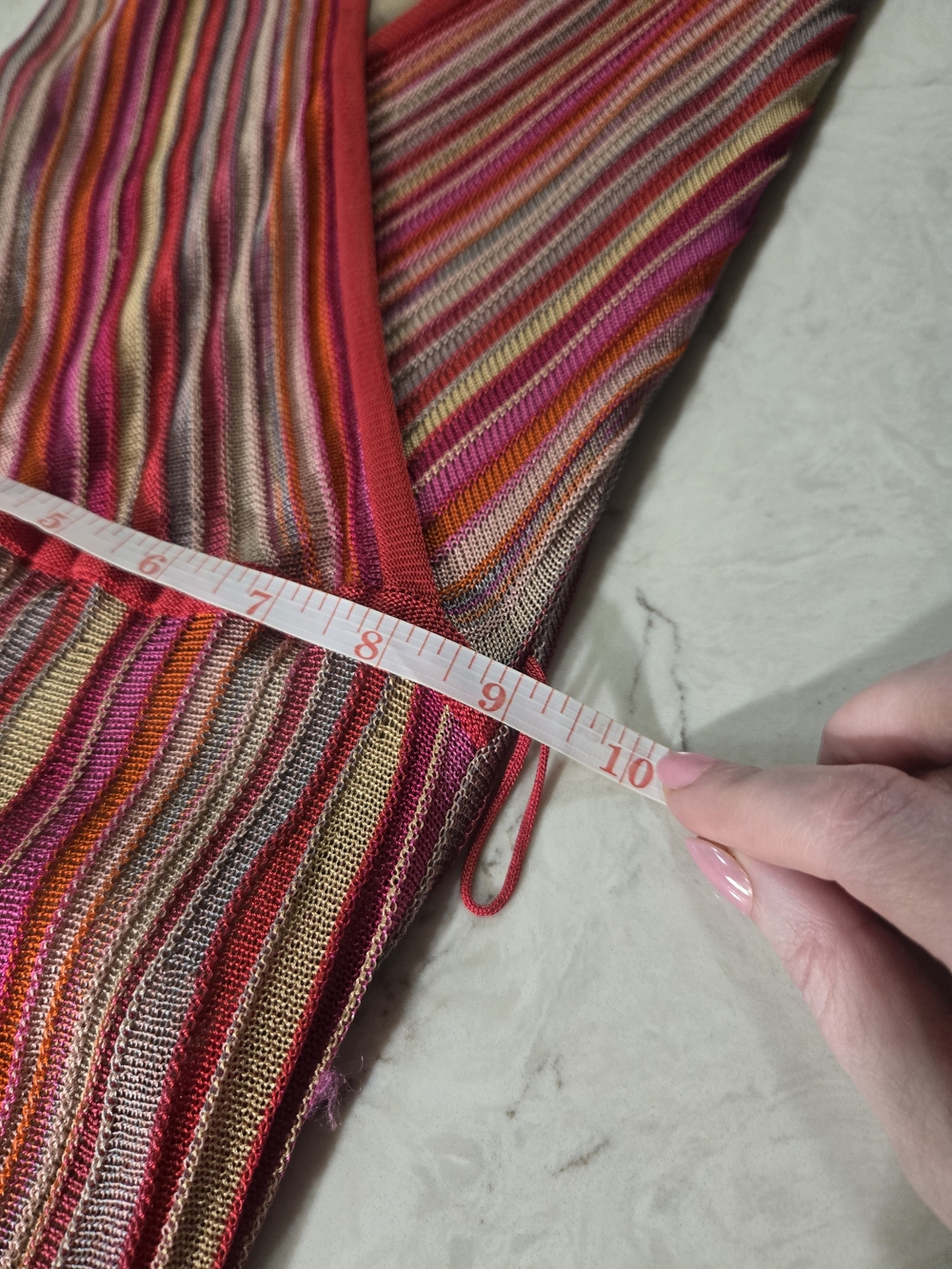 ⭐Missoni Striped V-Neck Sleeveless Dress in Pink, Red, Tan 4 - Picture 14 of 16